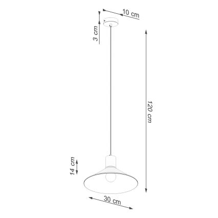 Lámpara colgante JAGA 1xE27/15W/230V diá. 30 cm blanco