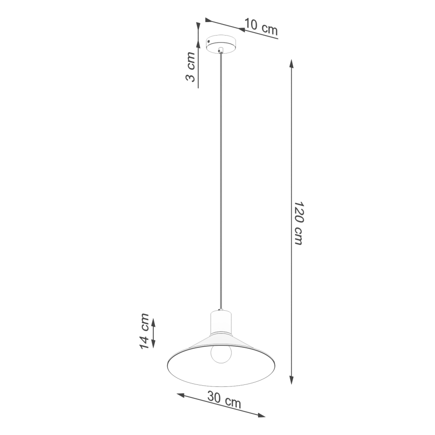 Lámpara colgante JAGA 1xE27/15W/230V diá. 30 cm blanco