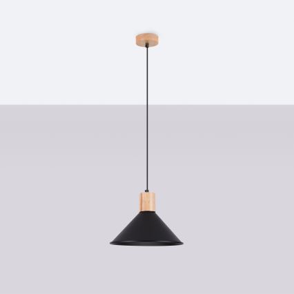 Lámpara colgante JAGA 1xE27/15W/230V diá. 30 cm negro