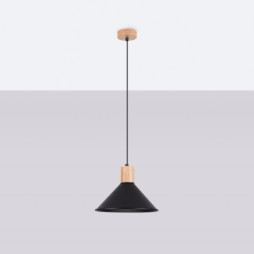Lámpara colgante JAGA 1xE27/15W/230V diá. 30 cm negro