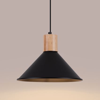 Lámpara colgante JAGA 1xE27/15W/230V diá. 30 cm negro
