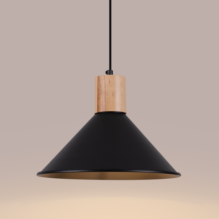 Lámpara colgante JAGA 1xE27/15W/230V diá. 30 cm negro