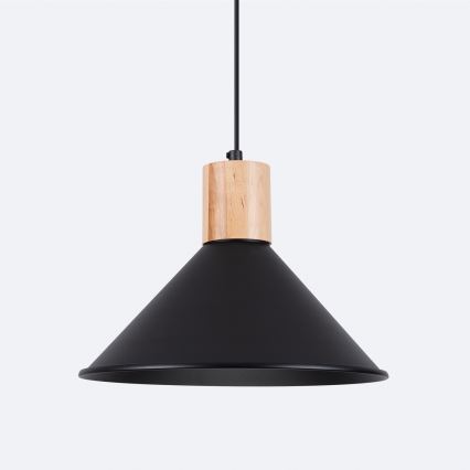Lámpara colgante JAGA 1xE27/15W/230V diá. 30 cm negro