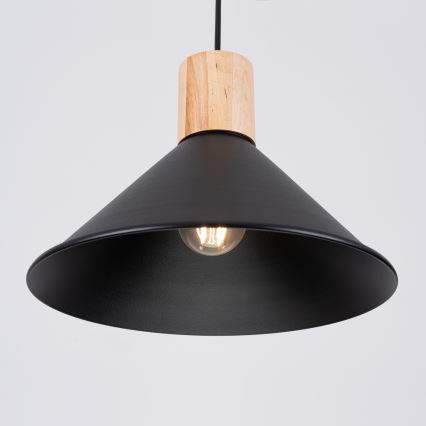 Lámpara colgante JAGA 1xE27/15W/230V diá. 30 cm negro