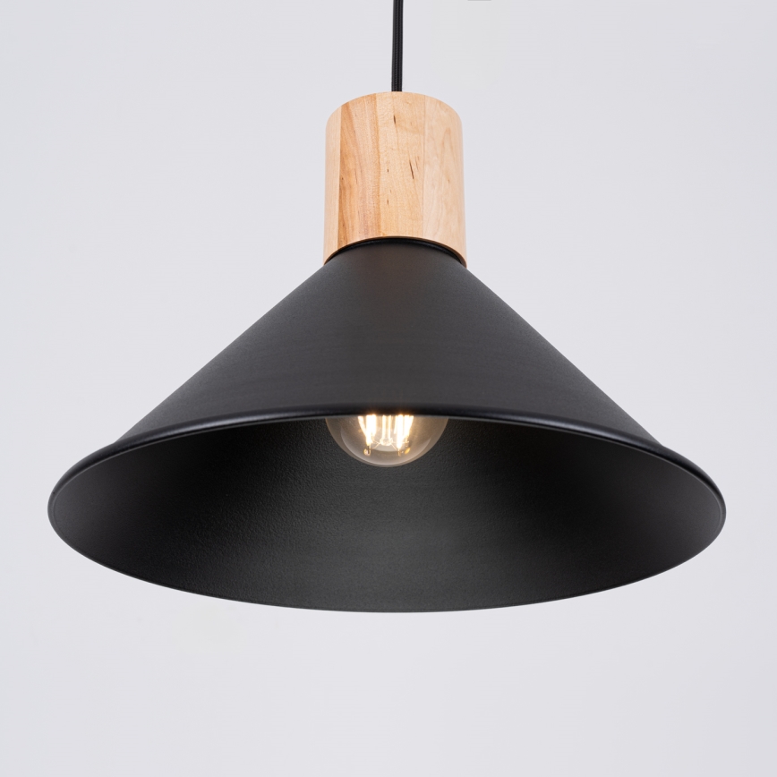 Lámpara colgante JAGA 1xE27/15W/230V diá. 30 cm negro
