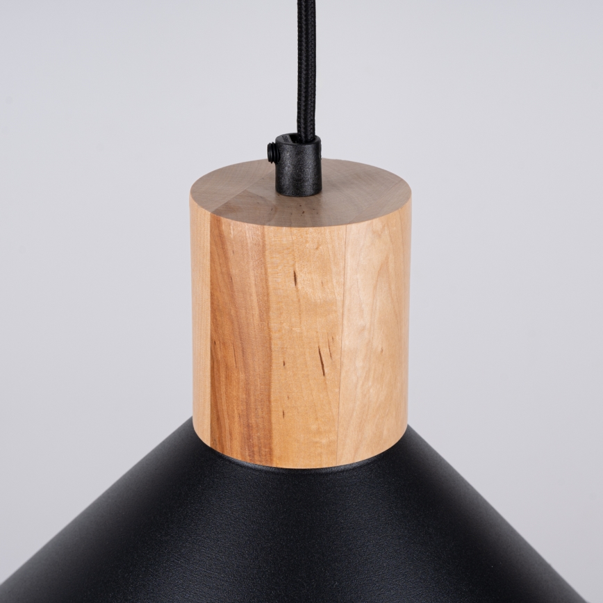 Lámpara colgante JAGA 1xE27/15W/230V diá. 30 cm negro