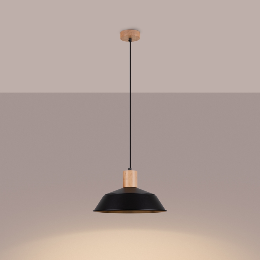 Lámpara colgante FANO 1xE27/15W/230V diá. 34 cm negro