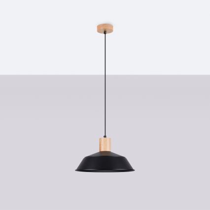 Lámpara colgante FANO 1xE27/15W/230V diá. 34 cm negro