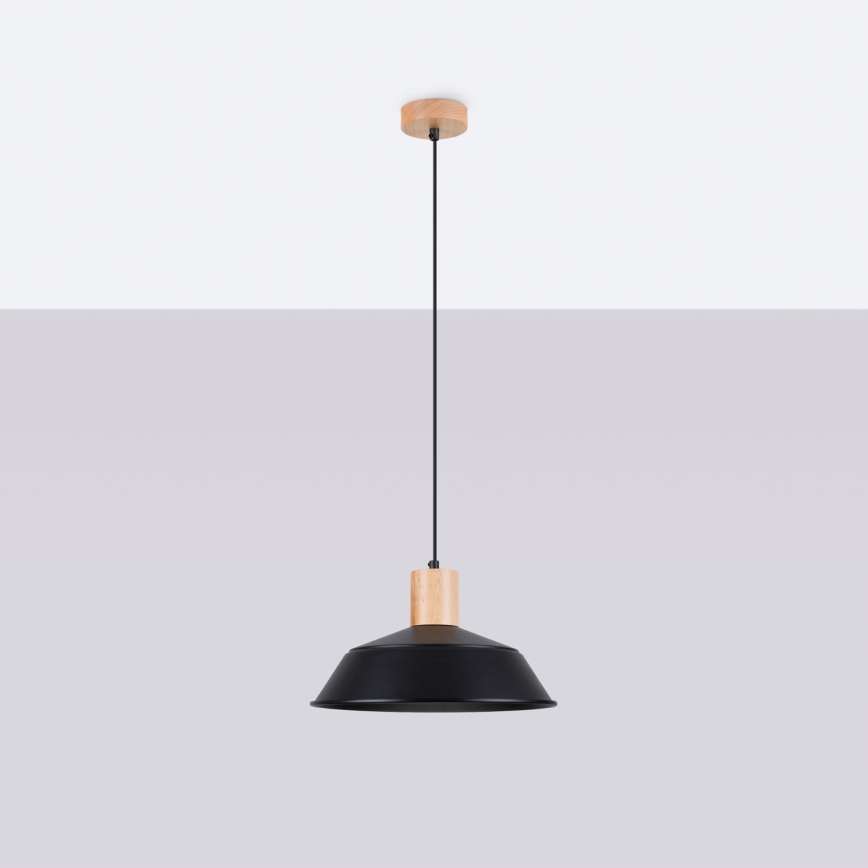 Lámpara colgante FANO 1xE27/15W/230V diá. 34 cm negro