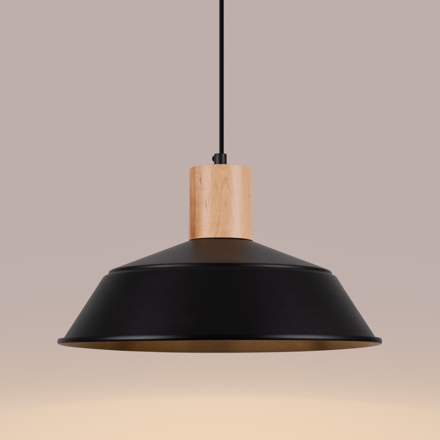 Lámpara colgante FANO 1xE27/15W/230V diá. 34 cm negro