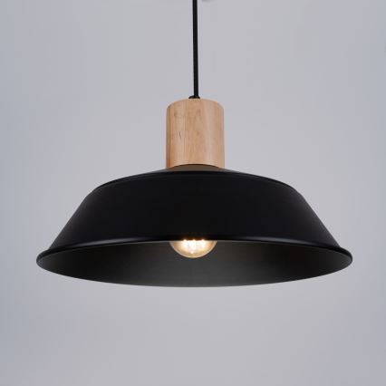 Lámpara colgante FANO 1xE27/15W/230V diá. 34 cm negro