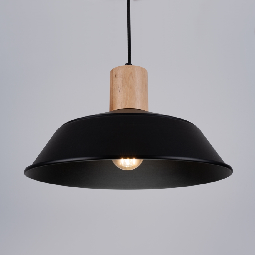 Lámpara colgante FANO 1xE27/15W/230V diá. 34 cm negro