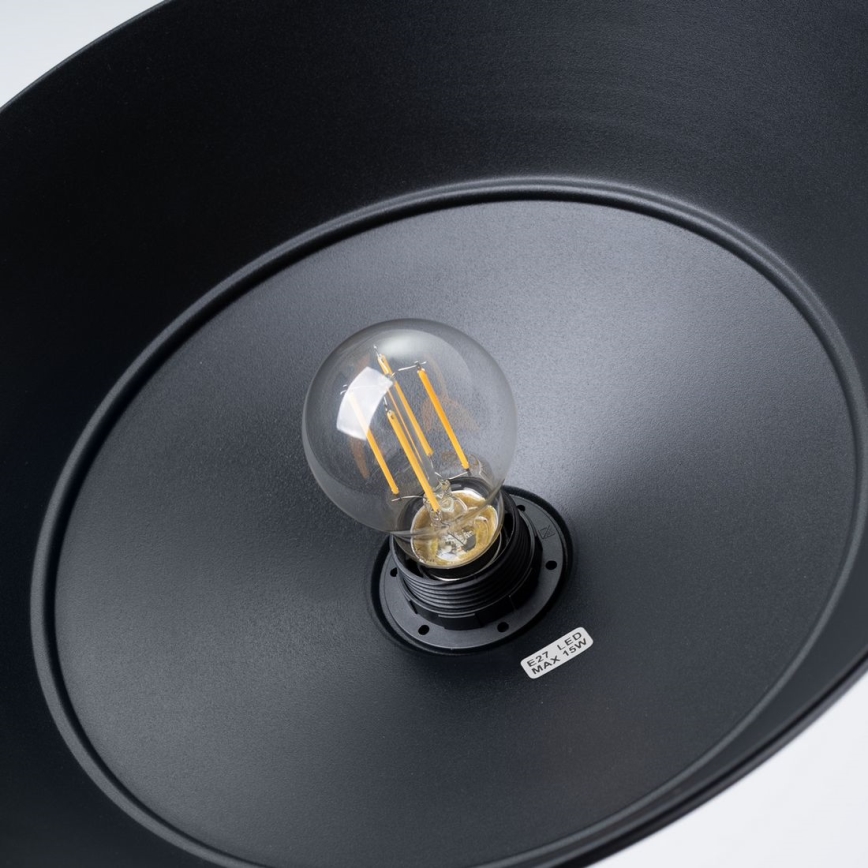 Lámpara colgante FANO 1xE27/15W/230V diá. 34 cm negro