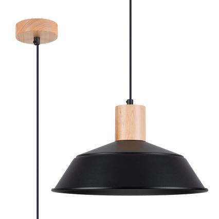 Lámpara colgante FANO 1xE27/15W/230V diá. 34 cm negro