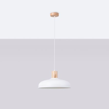 Lámpara colgante INDY 1xE27/15W/230V diá. 38 cm blanco