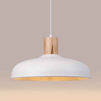 Lámpara colgante INDY 1xE27/15W/230V diá. 38 cm blanco
