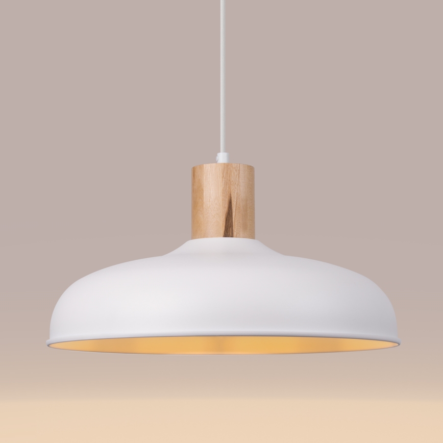 Lámpara colgante INDY 1xE27/15W/230V diá. 38 cm blanco