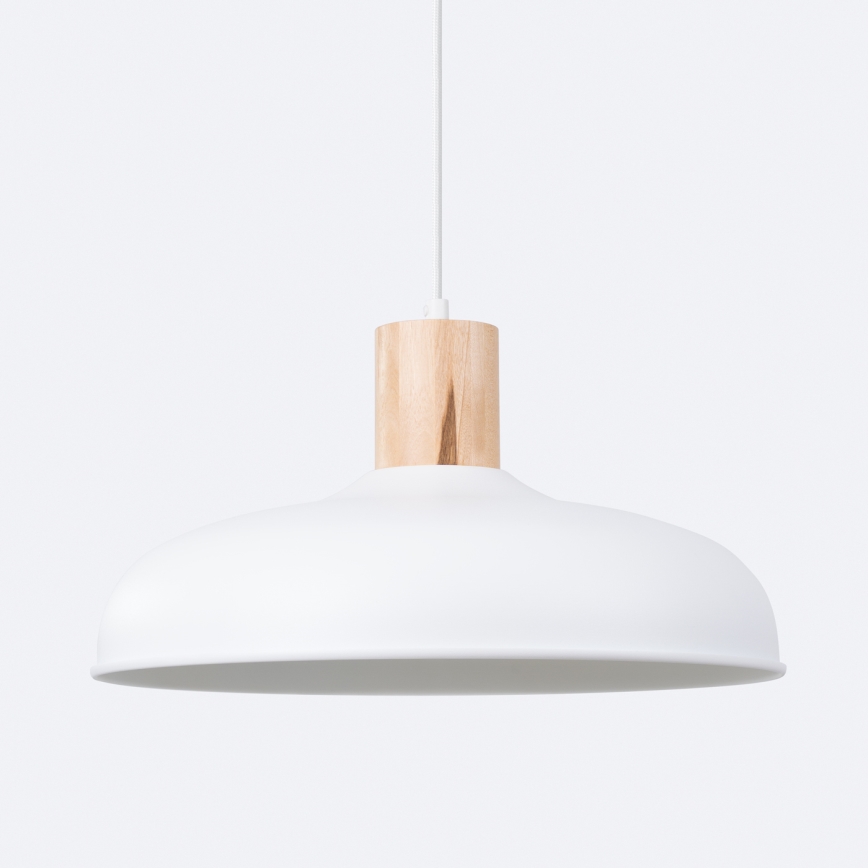 Lámpara colgante INDY 1xE27/15W/230V diá. 38 cm blanco