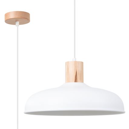 Lámpara colgante INDY 1xE27/15W/230V diá. 38 cm blanco