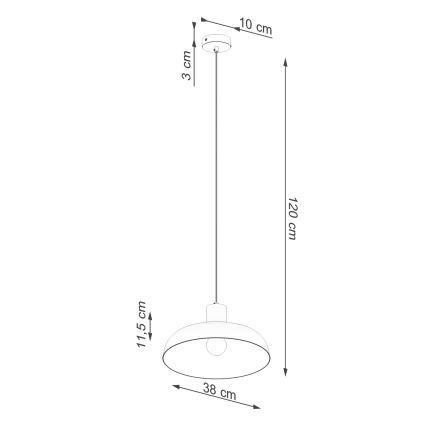 Lámpara colgante INDY 1xE27/15W/230V diá. 38 cm blanco