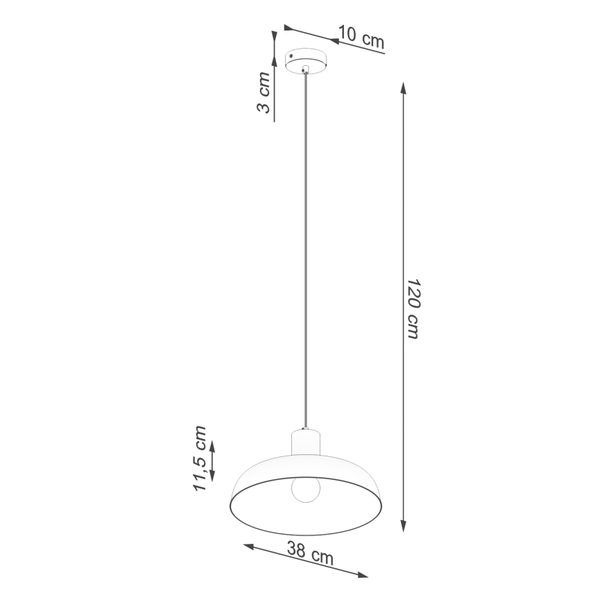 Lámpara colgante INDY 1xE27/15W/230V diá. 38 cm blanco
