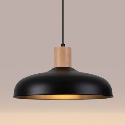 Lámpara colgante INDY 1xE27/15W/230V diá. 38 cm negro