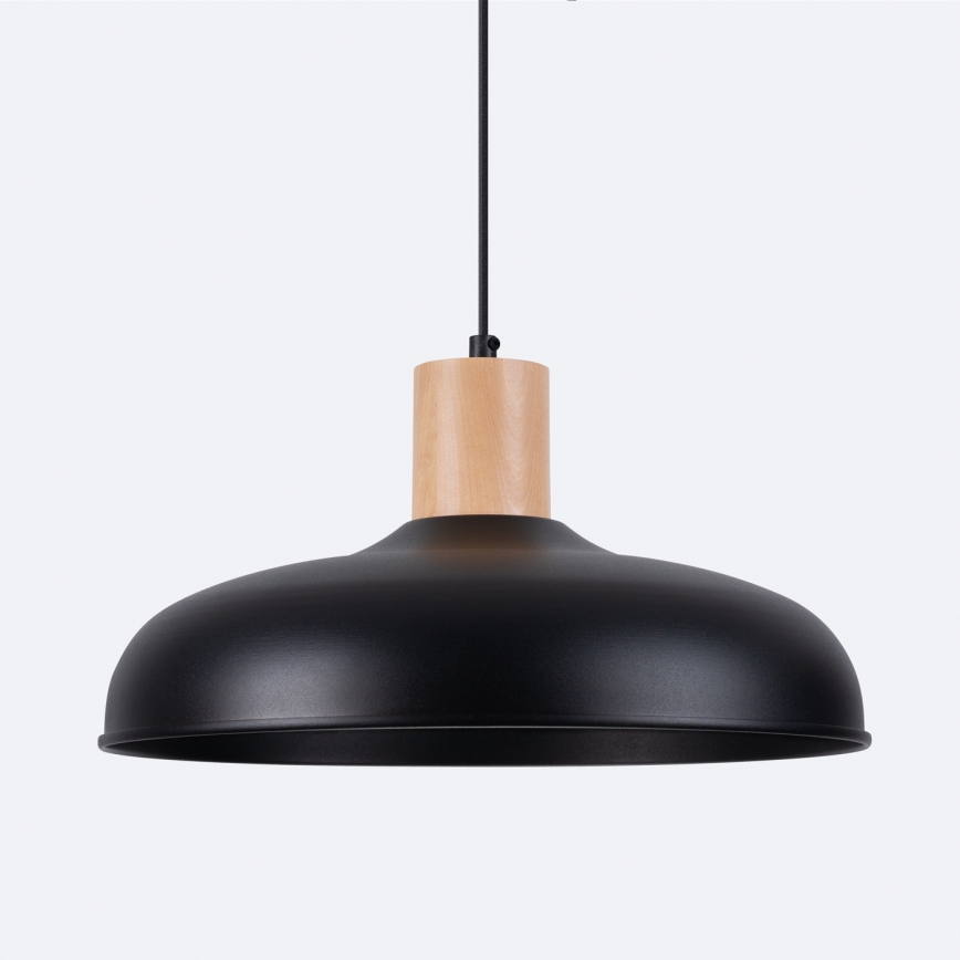 Lámpara colgante INDY 1xE27/15W/230V diá. 38 cm negro