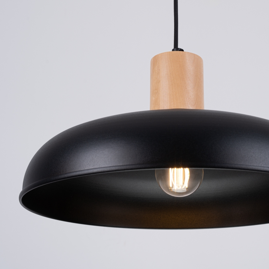 Lámpara colgante INDY 1xE27/15W/230V diá. 38 cm negro