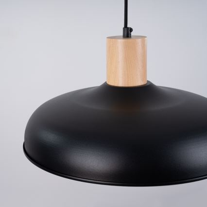 Lámpara colgante INDY 1xE27/15W/230V diá. 38 cm negro