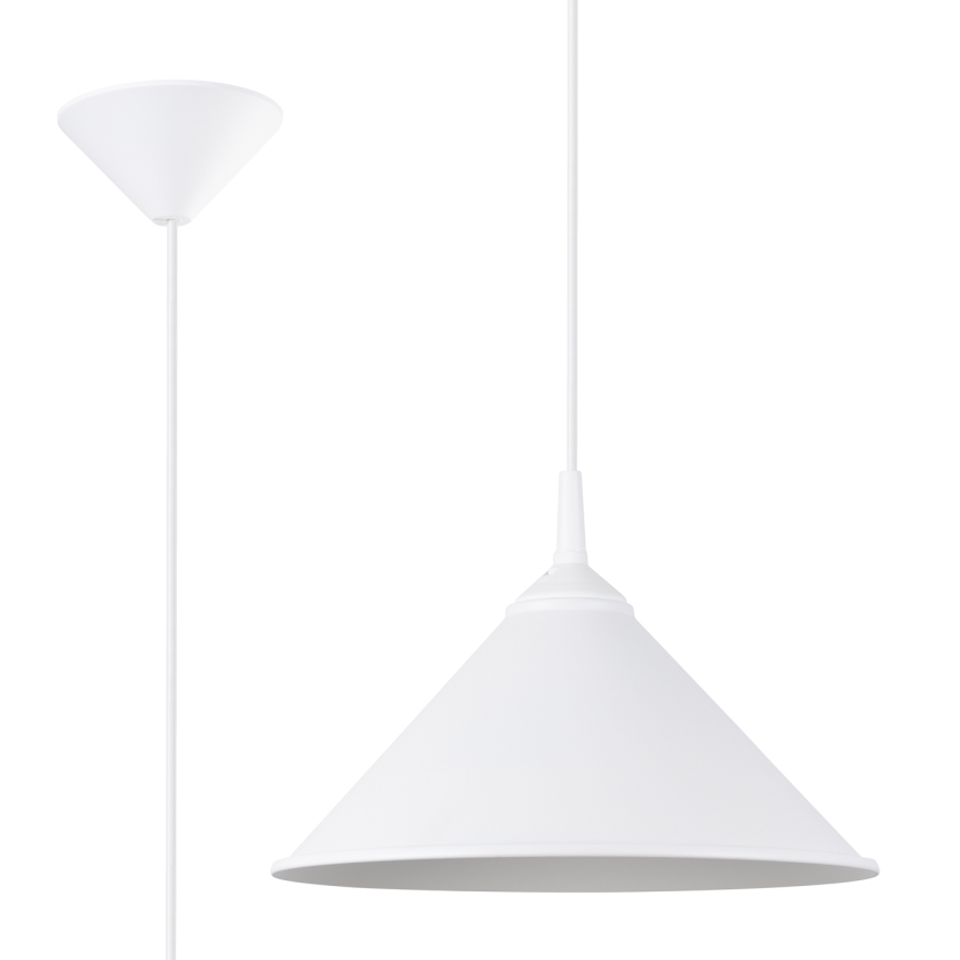 Lámpara colgante ZUMA 1xE27/15W/230V diá. 30 cm blanco