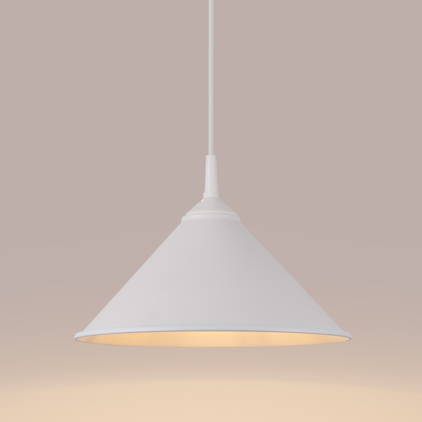 Lámpara colgante ZUMA 1xE27/15W/230V diá. 30 cm blanco