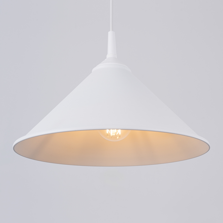Lámpara colgante ZUMA 1xE27/15W/230V diá. 30 cm blanco