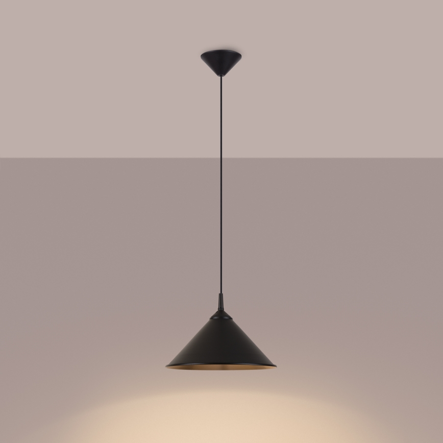 Lámpara colgante ZUMA 1xE27/15W/230V diá. 30 cm negro