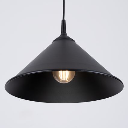 Lámpara colgante ZUMA 1xE27/15W/230V diá. 30 cm negro