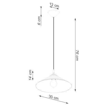 Lámpara colgante ZUMA 1xE27/15W/230V diá. 30 cm negro