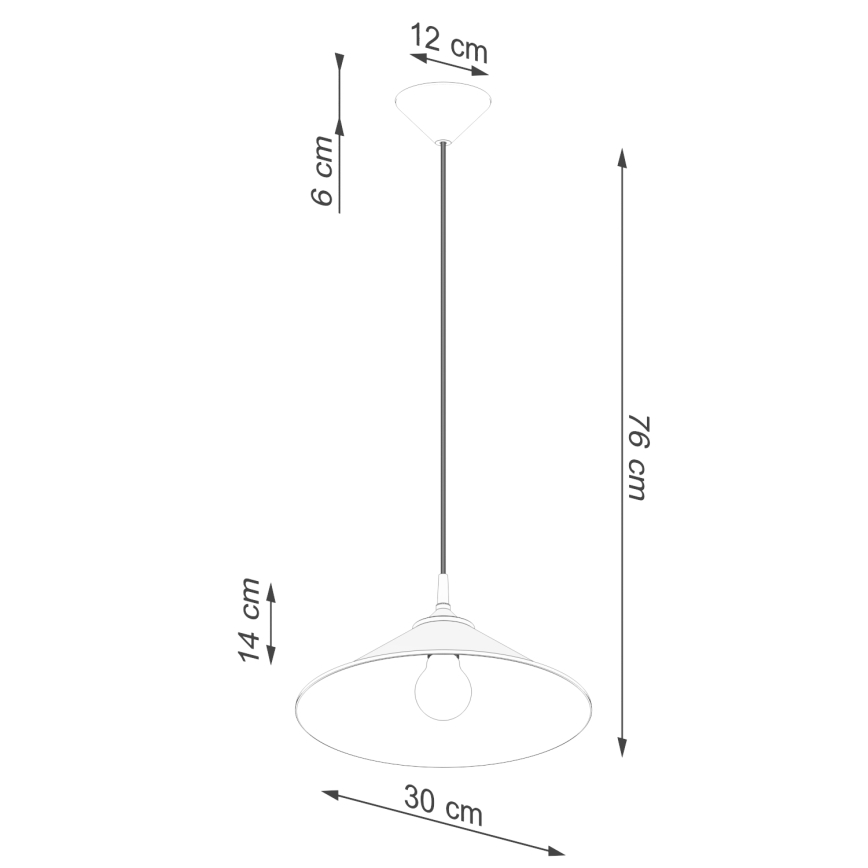 Lámpara colgante ZUMA 1xE27/15W/230V diá. 30 cm negro