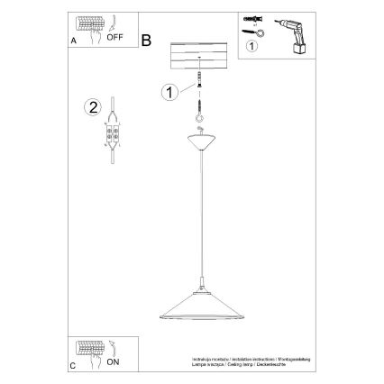Lámpara colgante ZUMA 1xE27/15W/230V diá. 30 cm negro