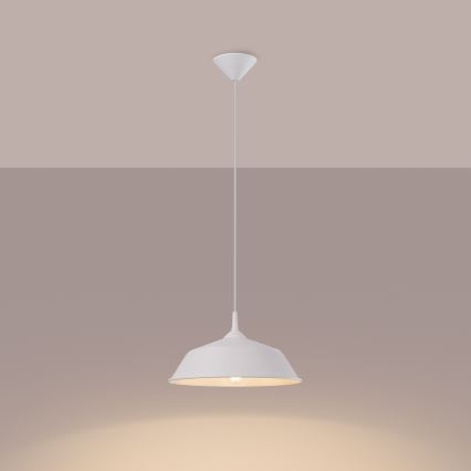 Lámpara colgante FRIKA 1xE27/15W/230V diá. 34 cm blanco