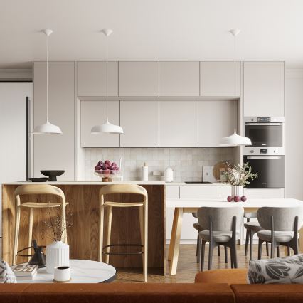Lámpara colgante FRIKA 1xE27/15W/230V diá. 34 cm blanco
