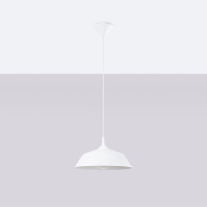 Lámpara colgante FRIKA 1xE27/15W/230V diá. 34 cm blanco
