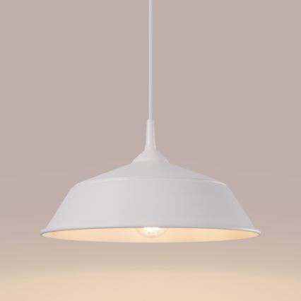 Lámpara colgante FRIKA 1xE27/15W/230V diá. 34 cm blanco