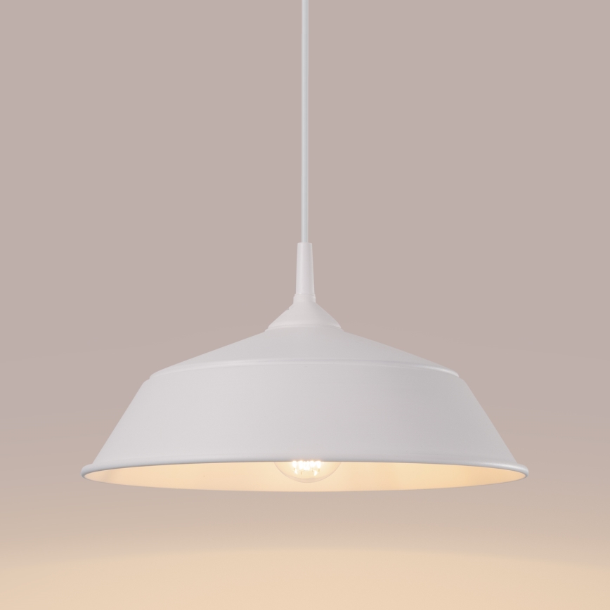 Lámpara colgante FRIKA 1xE27/15W/230V diá. 34 cm blanco