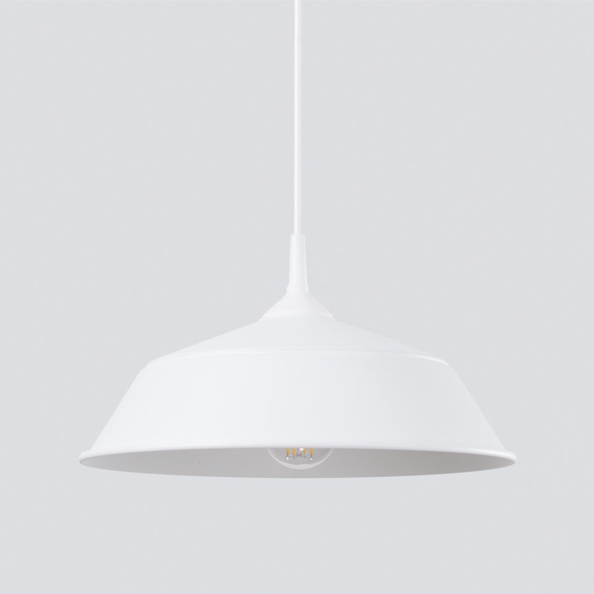 Lámpara colgante FRIKA 1xE27/15W/230V diá. 34 cm blanco