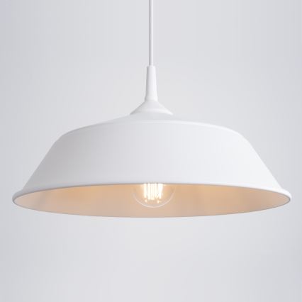 Lámpara colgante FRIKA 1xE27/15W/230V diá. 34 cm blanco