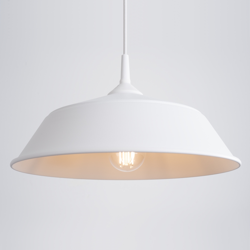 Lámpara colgante FRIKA 1xE27/15W/230V diá. 34 cm blanco