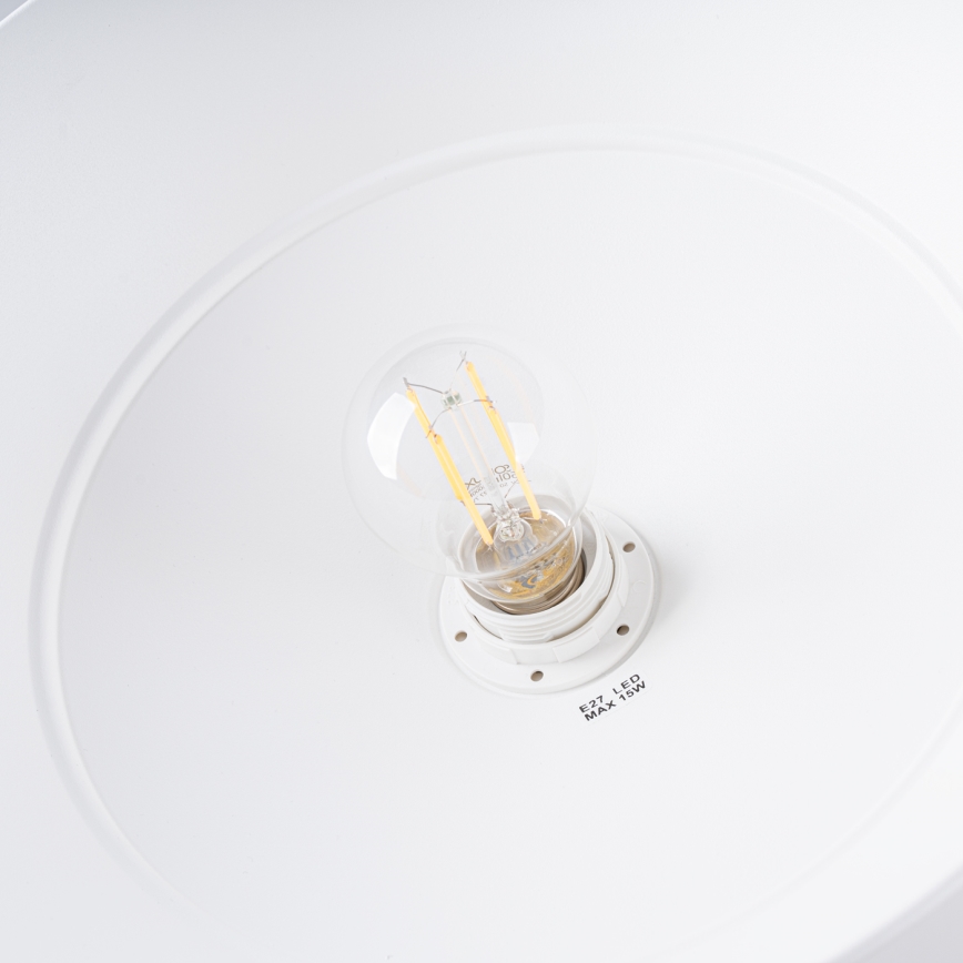 Lámpara colgante FRIKA 1xE27/15W/230V diá. 34 cm blanco