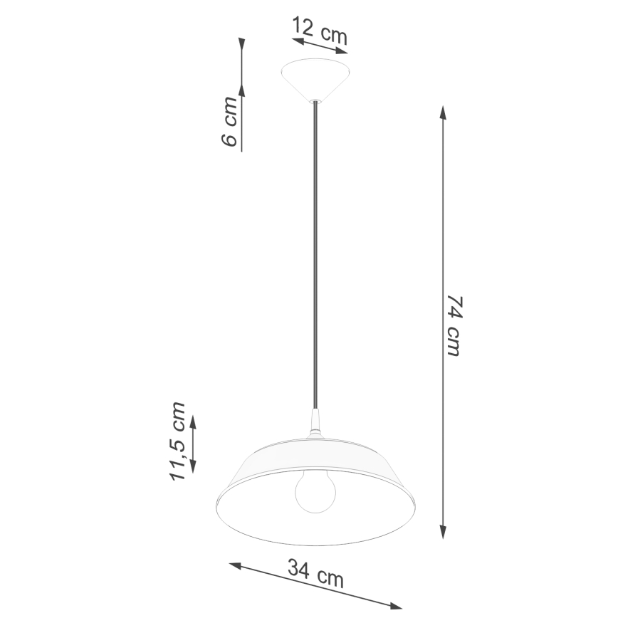 Lámpara colgante FRIKA 1xE27/15W/230V diá. 34 cm blanco