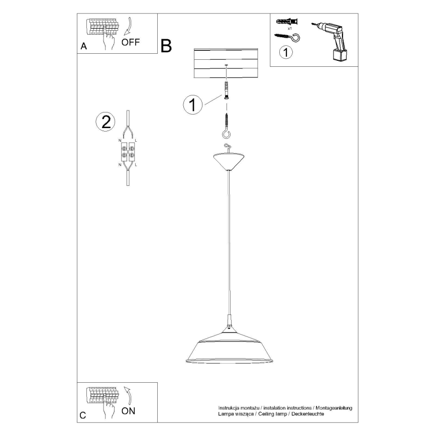 Lámpara colgante FRIKA 1xE27/15W/230V diá. 34 cm blanco