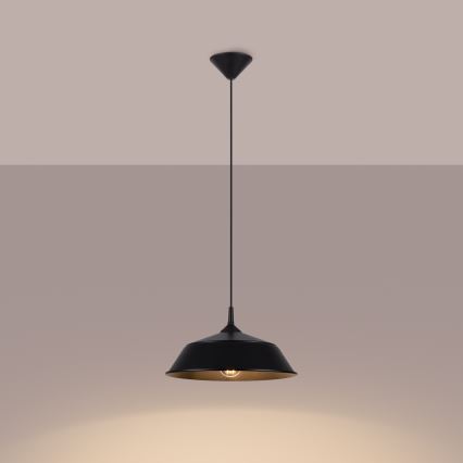 Lámpara colgante FRIKA 1xE27/15W/230V diá. 34 cm negro