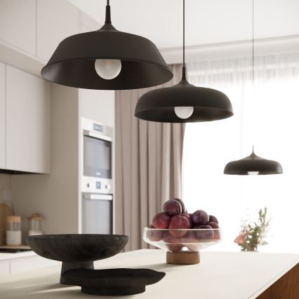 Lámpara colgante FRIKA 1xE27/15W/230V diá. 34 cm negro